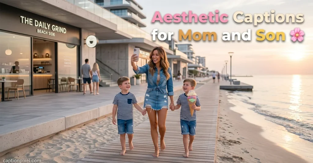 Aesthetic Captions for Mom and Son