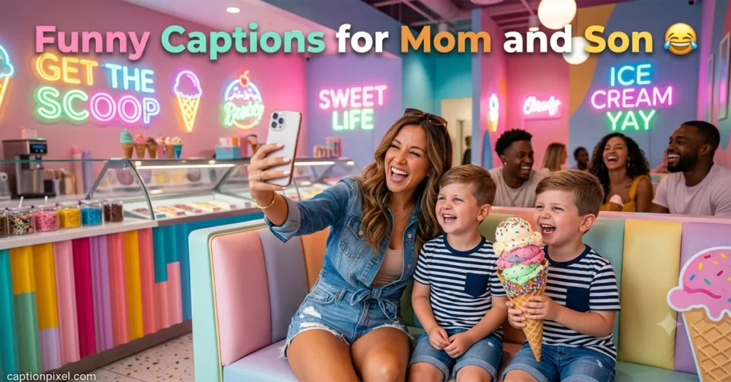 Funny Captions for Mom and Son