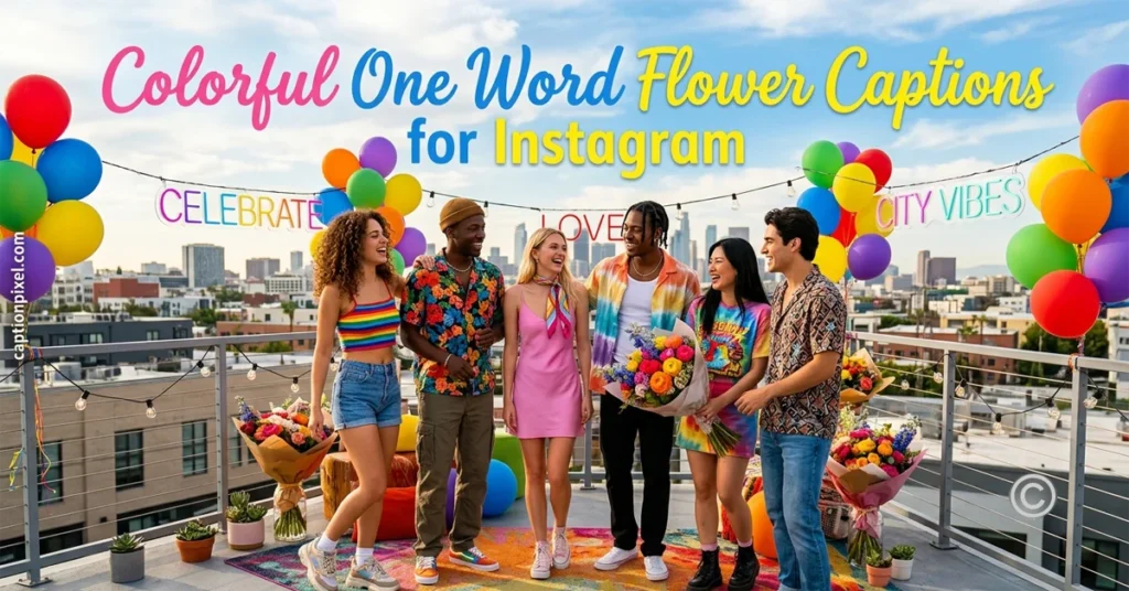 Colorful One Word Flower Captions for Instagram