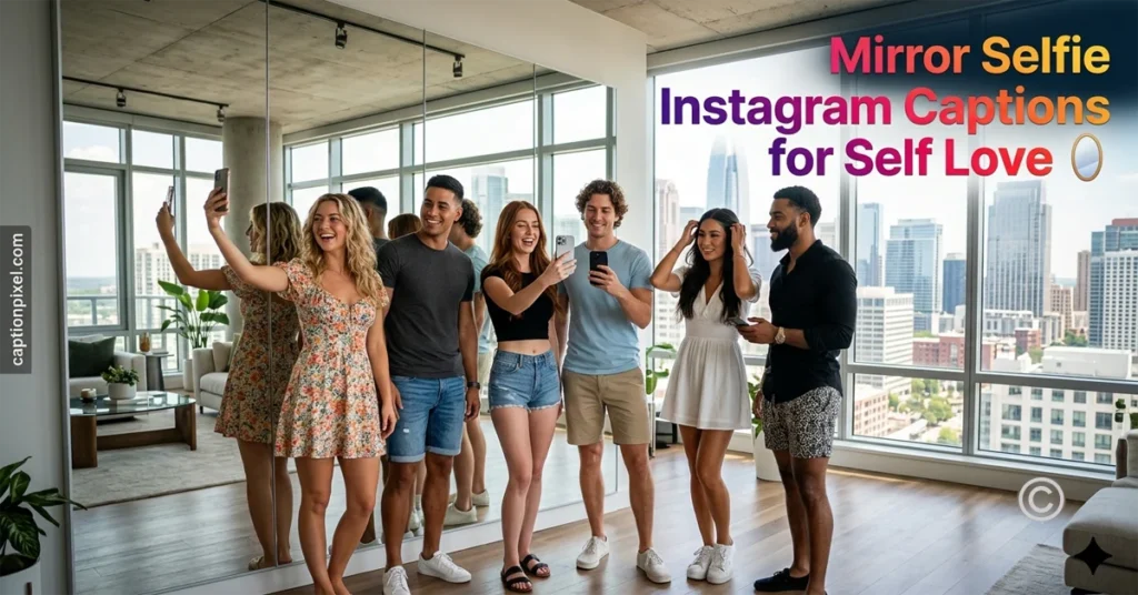Mirror Selfie Instagram Captions for Self Love