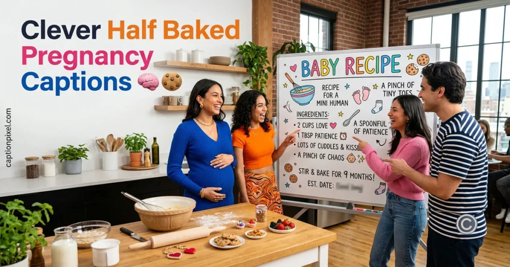 Clever Half Baked Pregnancy Captions