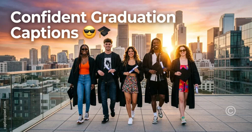 Confident Graduation Captions