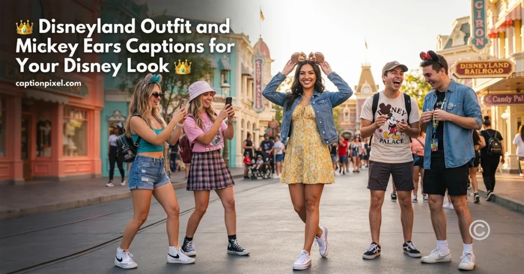 Disneyland Outfit and Mickey Ears Captions for Your Disney Look