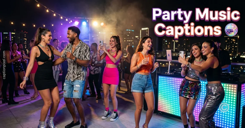 Party Music Captions