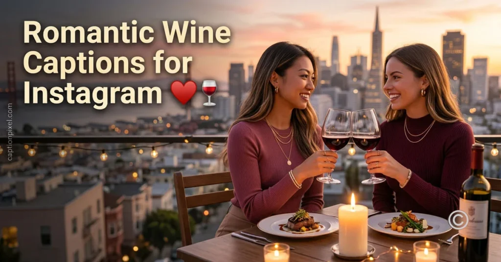 Romantic Wine Captions for Instagram